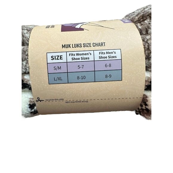 Muk Luks Cabin Socks Women’s S/M Non Slip Cozy Neutral - Picture 6 of 6